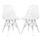 Leisuremod Dover Molded Side Chair with Acrylic Base, Set of 2 - Clear